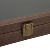 Pin Display Case Large Black PU Leather Dustproof Glass Widely