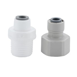 1/4” to 1/2” Male/Female RO Water Filter Fitting Adaptor Quick Push Fit Tap Adaptor Pipe Fittings Connector for Water Purifiers Drinking Fountains Water Filters