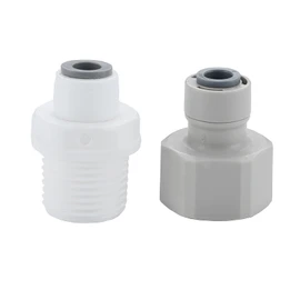 1/4” to 1/2” Male/Female RO Water Filter Fitting Adaptor Quick Push Fit Tap Adaptor Pipe Fittings Connector for Water Purifiers Drinking Fountains Water Filters