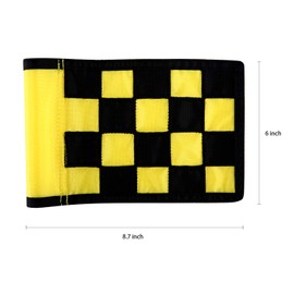 Golf Flag,Green Golf Flags,Solid Nylon and Checkered Training Golf Putting Green Flags, Indoor Outdoor Backyard Garden Portable Golf Target Flags,8.7inch*6inch (Yellow-Black)