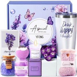 YFONG 8 Pcs Luxury Spa Gift Set for Women, Relaxing Happy Birthday Package for Mom Wife Her Best Friends Sister, Idea, 20 oz Tumbler – Ultimate Self-Care Get Well Soon Bundle Basket