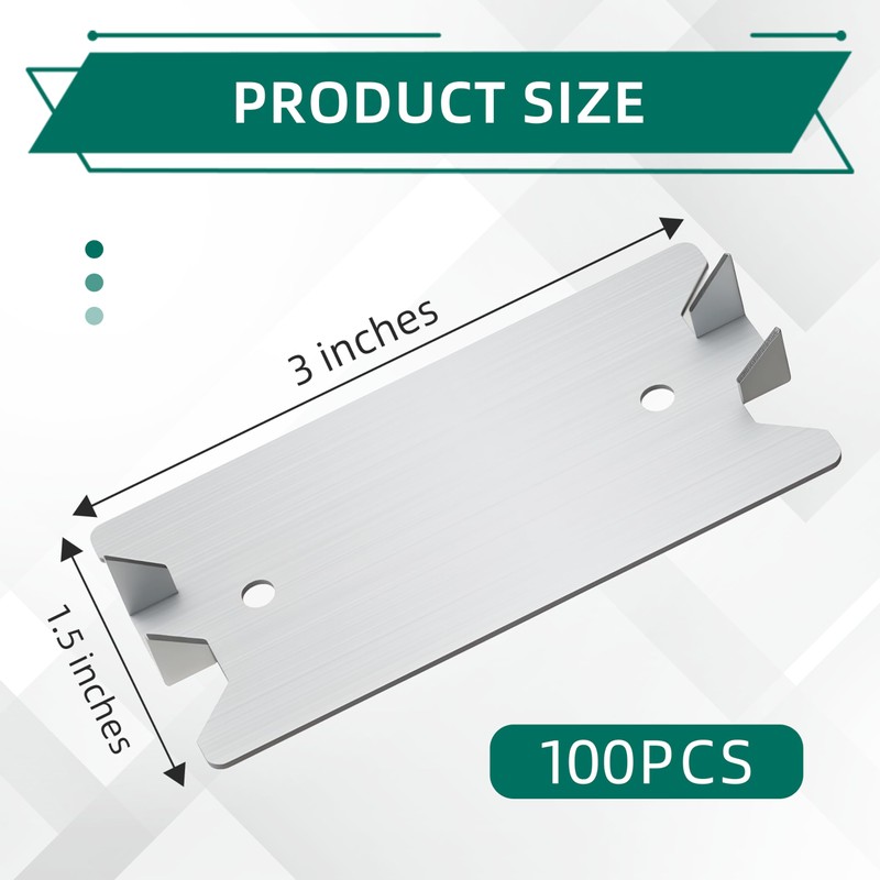 100 PCS Nail Plates for Wood Studs 1.5 x 3