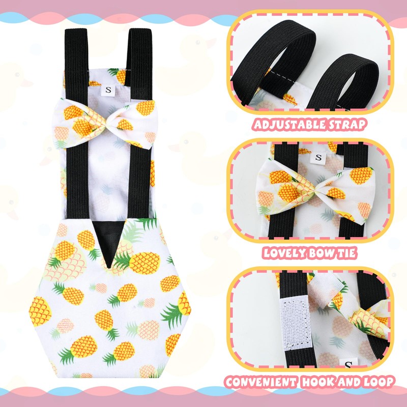 DoubleFill 6 Pcs Washable Chicken Diapers Reusable Pet Diaper with