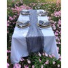 FuSenYuan Dusty Blue Cheesecloth Table Runner 10FT 1Pack Rustic Boho