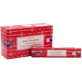 3 X Red Champa Satya Incense Sticks with JRose Incense Holder, 15g Box