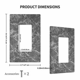 Moslion Gray Marble 1 Gang Outlet Covers Granite Surface Marbling Wall Plate Single Rocker Switch Plug Cover Home Decor for Living Room Bathroom