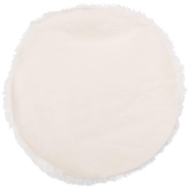 Brandsseller Seat Cushion Rug Diameter 38 cm Lambskin Look Round Faux Fur Long Pile Rug Lambskin Cushion Faux Sheepskin Cream