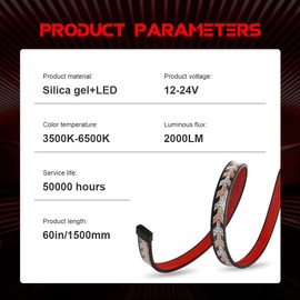 Chemini LED Truck Tailgate Light Bar 60inch Turn Signal Light Brake Light Driving Light for Truck Pickup Van Car Red&Amber-1Pcs