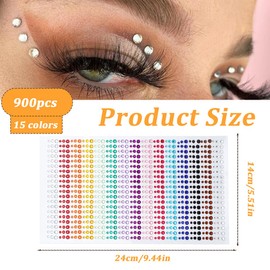 Glitzersteine Selbstklebend,900 Stück, Glitzer Steine Strasssteine Gesicht,Glitzer Steine Make up,Face Jewels,Fingernagel Dekorationen Und Urlaubszubehör,3mm,4mm,5mm(Mehrfarbig)
