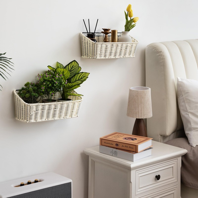 GRANNY SAYS Wicker Hanging Basket, 2 Pack Storage Baskets for
