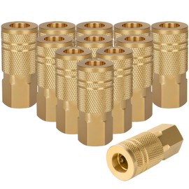 12Pcs 1/4 Inch Air Hose Fittings, 1/4'' NPT Female Industrial Couplers, Industrial Interchange Quick Connect Air Couplings, Air Tool Fittings for Professional Jobsite, Auto Shop, DIY User
