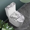 Darisoco Marble White Black Toilet Lid Seat Protector Cover &