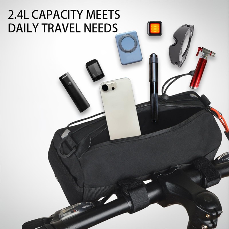 WOLFILIST Multifunctional Bike Handlebar Bag - 2.4L Waterproof Bike Frame