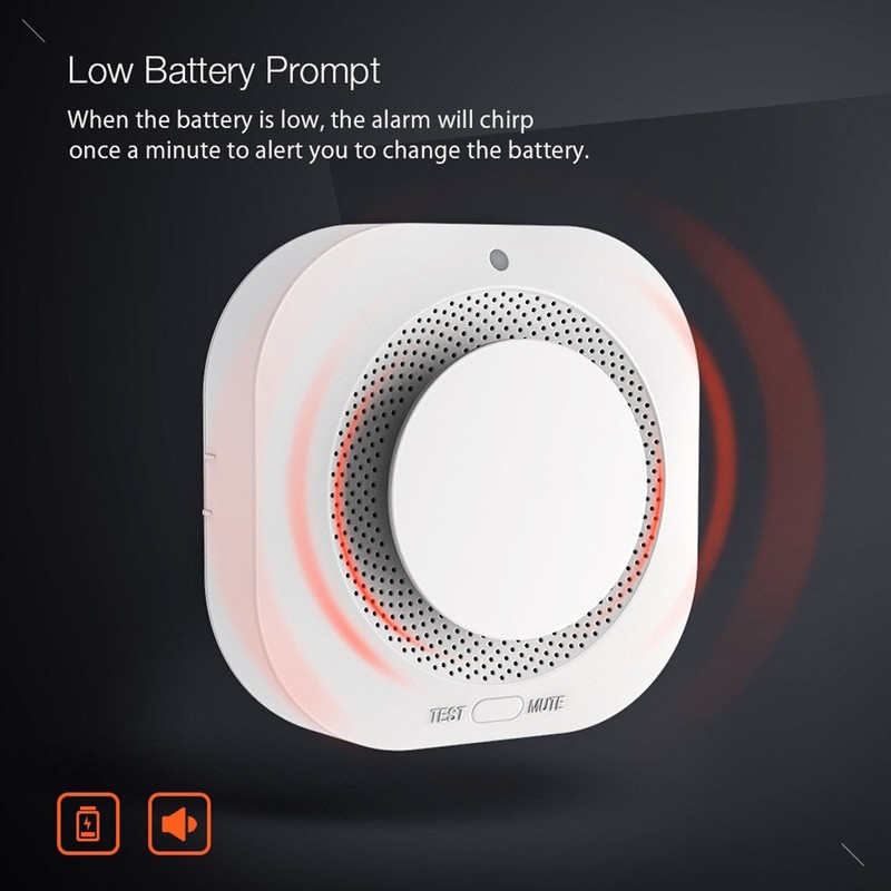 Wireless Smoke Alarm Detector Independent Smoke Sensor Home Security Smart