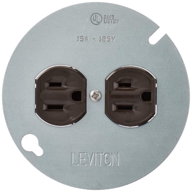 Leviton 15 Amp 125 Volt, Duplex Receptacle, with 4" Metal