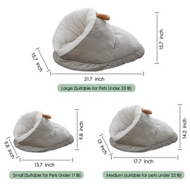 MAUYAR Winter Warm Indoor Cozy Plush Dog Cat Sleeping Bag, Soft Calming Pet House Cave Nest Donut Tunnel Bed (Green, Small)