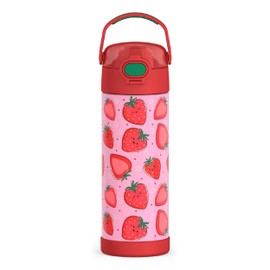 THERMOS FUNTAINER 16 Ounce Stainless Steel Bottle, Strawberry Smiles