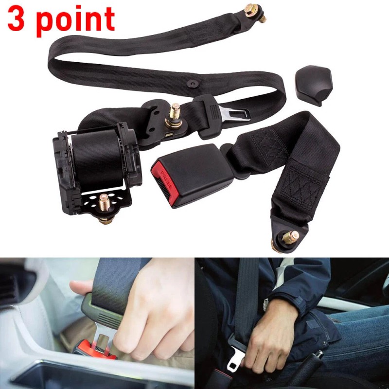 MaXpeedingrods Universal Adjustable Retractable Car Seat Belt 3 Point Safety