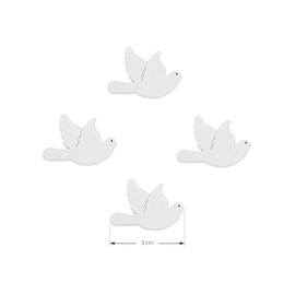 Oblique Unique® Wooden Doves Confetti Table Decoration for Christening Communion Confirmation Wedding Confirmation Boy Girl Confetti Decoration (White)