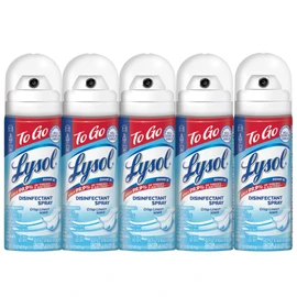 Lysol Disinfectant Spray to Go, Crisp Linen, 1.5 Ounce (Pack of 5)