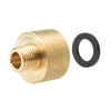 Reducer extension – outer x internal thread in untreated brass.