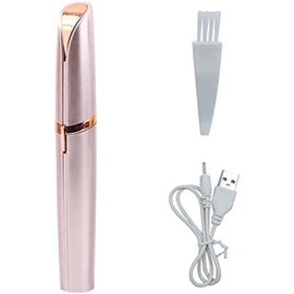 USB Rechargeable Portable Electric Eyebrow Trimmer Pen for Women,Painless Precision Eyebrow Hair Remover, Safe Eyebrow Shaver Razor Tool for face Leg Lip Armpit Hand(Rose Gold) - Colour: White