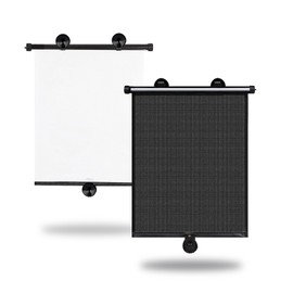 ZATOOTO Car Window Shade for Baby Retractable Roller Sun Shade with Reflective White Coating for Better Cooling Effect UV Protection Heat and Glare Blocking, Car Curtains with Suction Cups