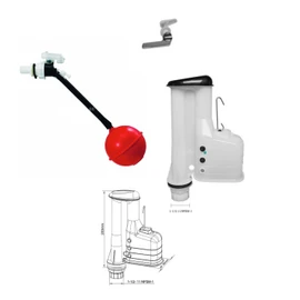 Housler Full set of Toilet Syphon and Flush Adjustable Cistern Siphon fill valve,Ball Metal handle (side entry fill valve)