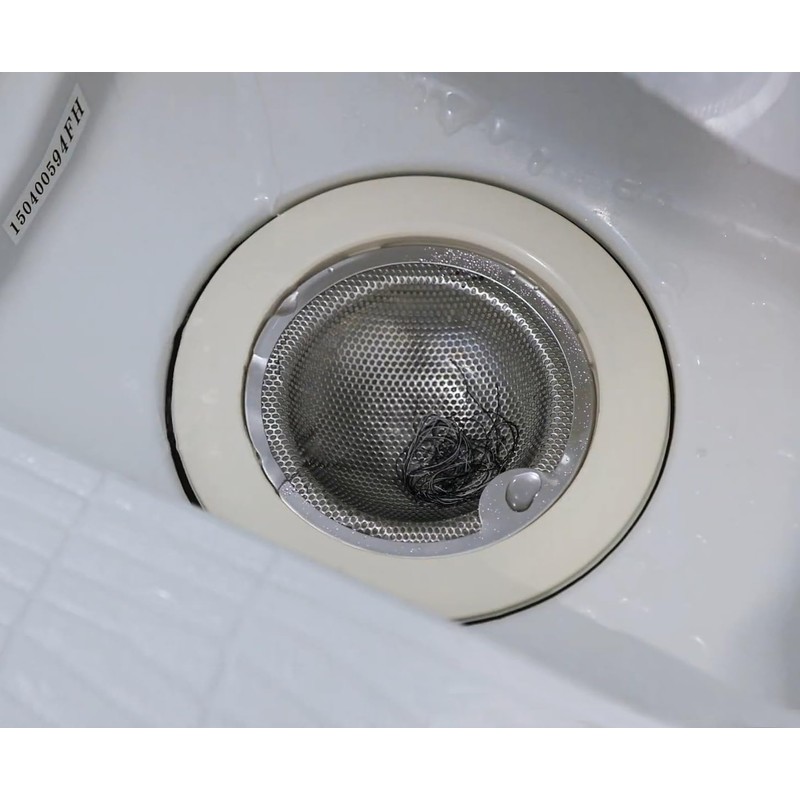 IRETION Unit Bath Garbage Trap, Hair Catcher, Punched Holes, Stainless