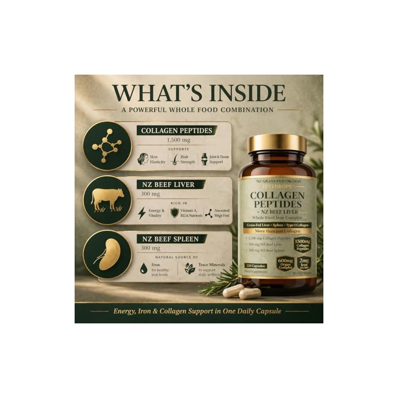 Beef Collagen Capsules (1500mg) + NZ Beef Liver & Spleen