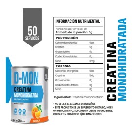Creatina Suplemento Monohidratada D-mon 250g 50 Servicios                                                                                             