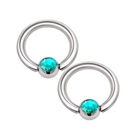 KJM Fashion Surgical 316L Steel BCR Nose Earrings 1.2 mm 16 g Pack of 2, Crystal