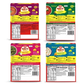 MTR Minute Meals Ready To Eat, Suitable for Veg Assorted Pack of 4- 300g/10.58oz - Maharaja Mix