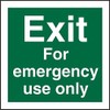 Seco Exit for Emergency Use Only Sign, 200mm x 200mm