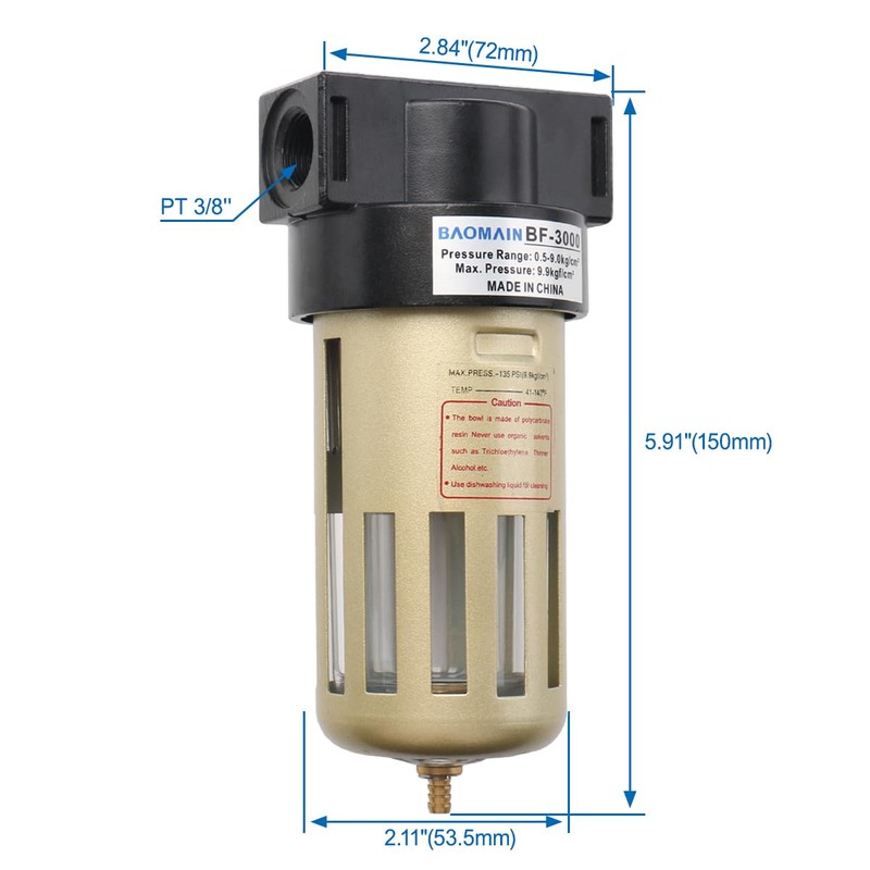 Baomain Filtro de componentes neumáticos BF 3000 Tratamiento de fuente
