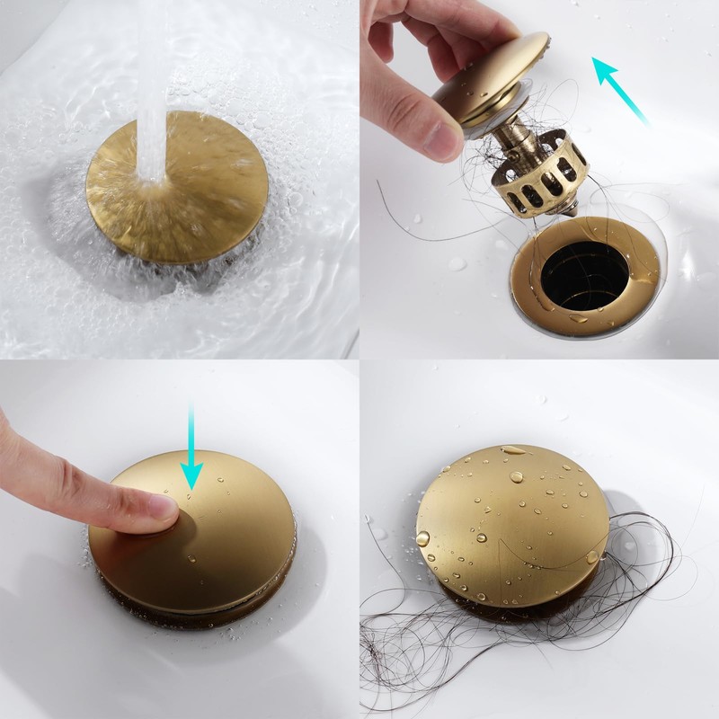KAIYING Pop Up Drain, Bathroom Sink Drain Stopper, Vessel Sink