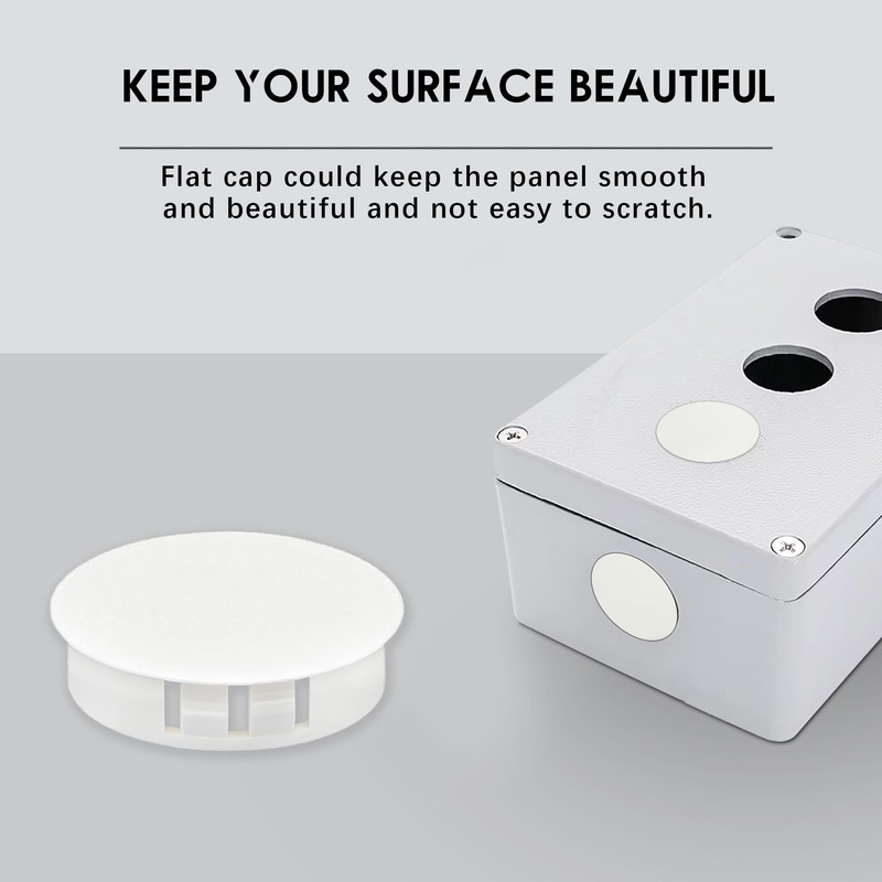 BOPOREAE 5/8 In/16 mm White Plastic Hole Plugs, Snap in