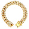Bling Gold Cuban Link Dog Collars - Female Medium Dogs,