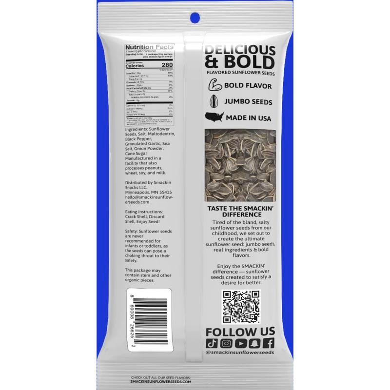 SMACKIN' -Sunflower Seeds - Cracked Pepper