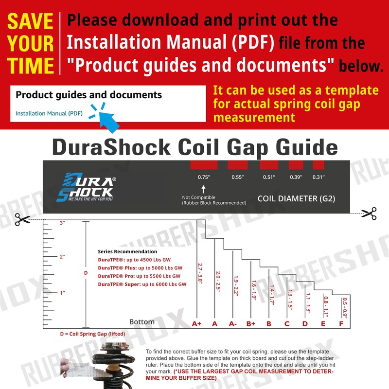 DuraSHOCK Coil Spring Spacer for Vehicle, Comes with Different Series