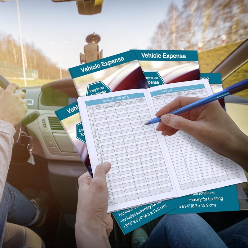 Motiskyy 6 Pcs Vehicle Mileage Log Book for Car Auto