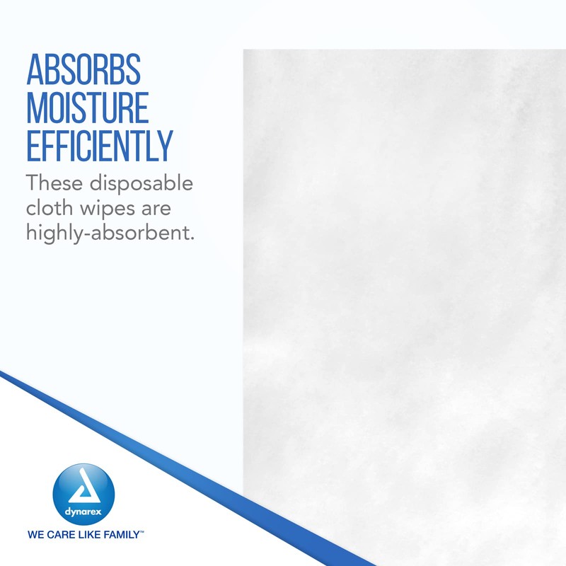 Dynarex Personal Cleansing Washcloths - 10 x 13" Disposable Dry