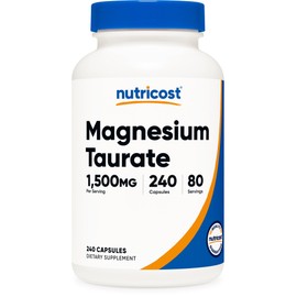 Nutricost Magnesium Taurate 1,500mg; 240 Capsules - Gluten Free, Non-GMO, Vegan, 80 Servings