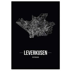 JUNIWORDS Leverkusen Black City Poster, black