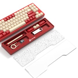 Acrylic Gaming Keyboard Wrist Rest Pad,CNC Process Clear Wrist Rest for Computer Keyboard,Office,PC Gaming,Laptop,Mac,Comfortable,Lightweight,Ergonomic-2 in 1 Red