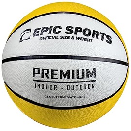 Epic Multi-Color Premium Rubber Recreational Yellow/White Basketball 5-27.5" (Junior)