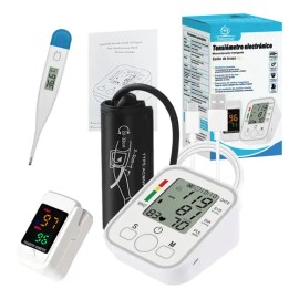 Pulsovital Aparato Para Checar La Presion Kit Termometro Y Oximetro Color Blanco                                                                      