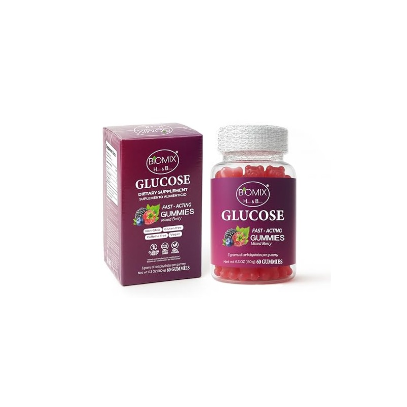 Gomitas De Glucosa De Acción Rápida 100% Veganas Libres de