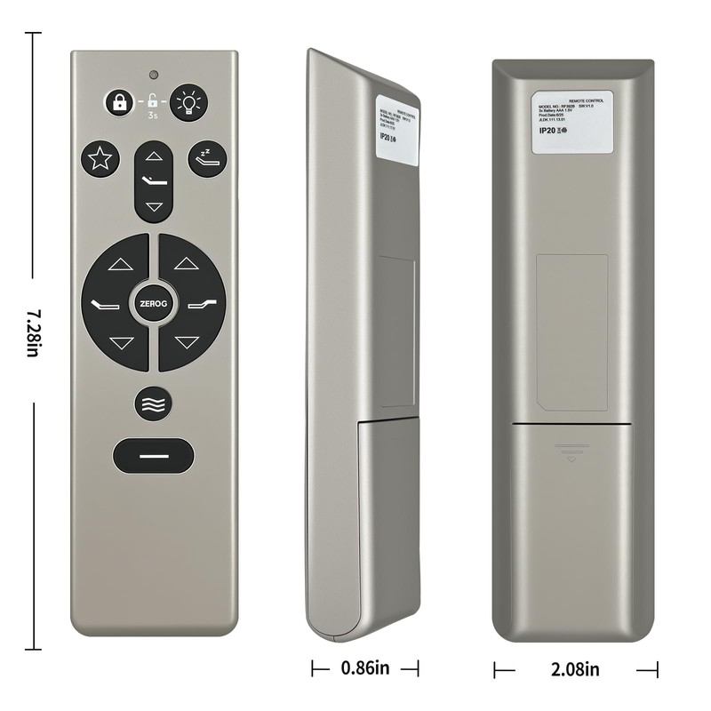 WDZP New Replacement Remote Control for Tempur-Pedic Ergo RF396B JLDK.111.13.01