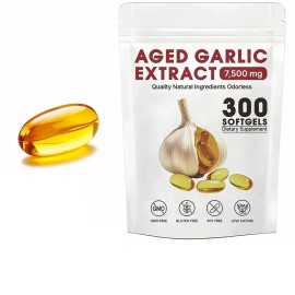 Elare Aged Garlic Extract, 300 Softgels, 7500mg Odorless | Heart & Immune